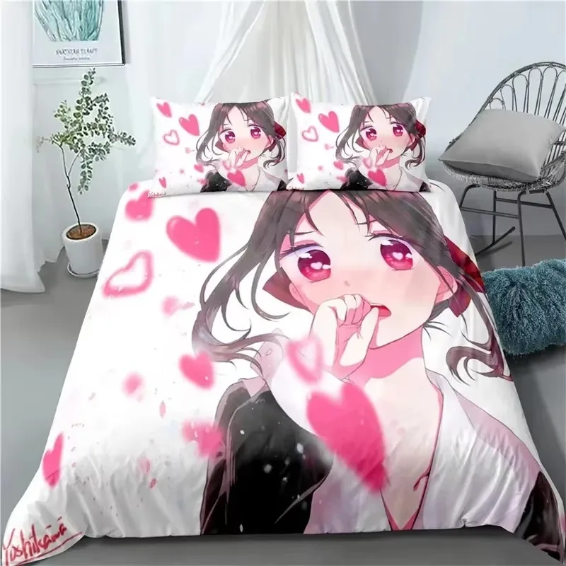 Anime Kaguya-sama Love is War Miyuki Shirogane Bedding Set Boys Girls Twin Queen Size Duvet Cover Pillowcase Bed Kids Adult