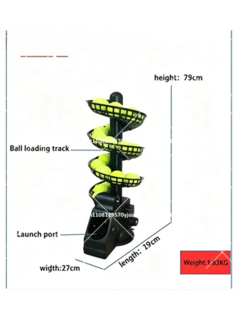 Tennis Ball Throwing Serve Machine Portable Multi-Ball Trainer for Indoor Outdoor Practice