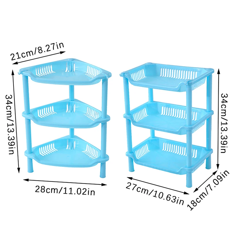 Triângulo quadrado de plástico de 3 camadas, rack de armazenamento de cozinha e banheiro, suporte de toalha de tecido higiênico, rack de utensílios de cozinha