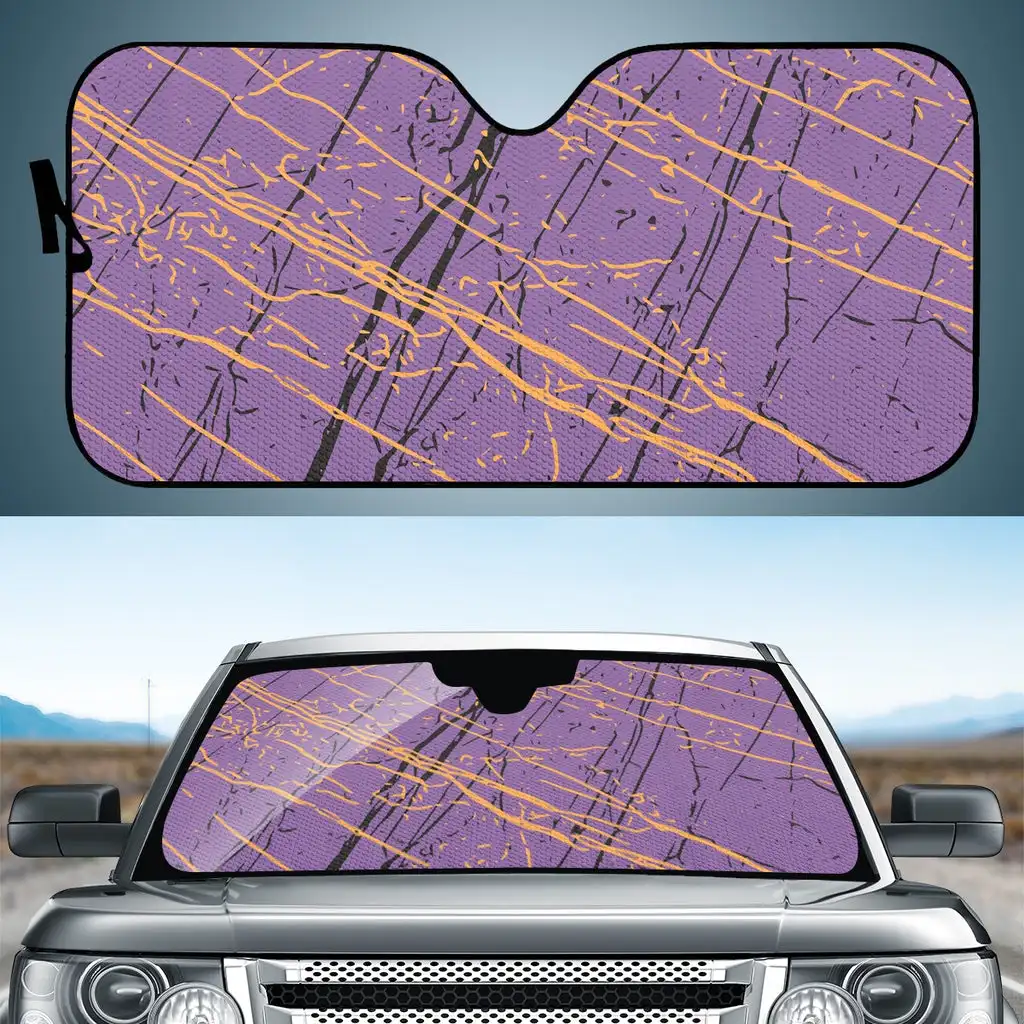 Amethyst Orchid, Meteorite & Marigold Auto Sun Shades Car Windshield Window Cover Sunshade Universal, two sizes