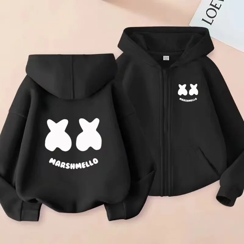 

Kids Cardigan Fashion Smiling Face Clothes Sweatshirt Trendy Funny DJ Zipper Style Hoodie Girls Boy3-12Yrs Casual Loose Coat Top