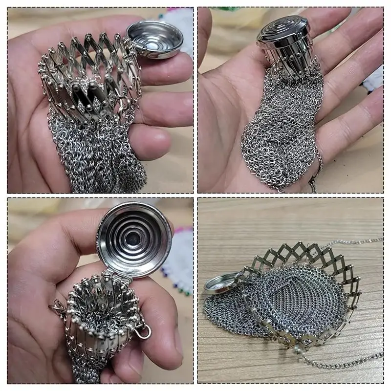1920'S English Coin Purse Retro Collection Jewelry Storage Collectible Coin Stainless Medieval Steel Purse Gifts-ABHG