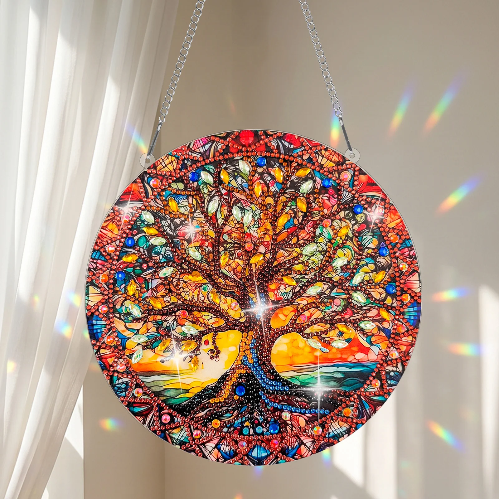 Diamond Art Kits Special Shaped Rhinestone DIY Acrylic Diamond Art Window Wall Pendant Hanging Ornament Kit Rhinestone Painting