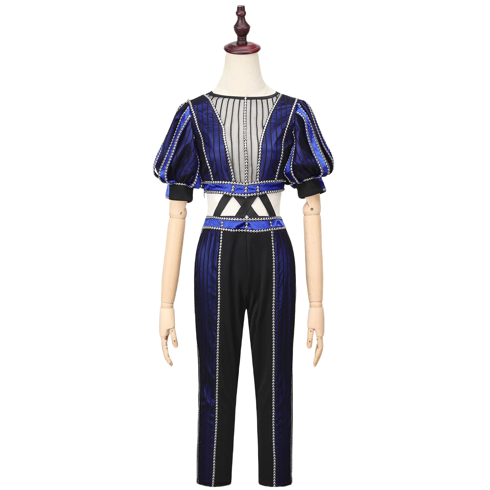 ستة الموسيقية كاثرين بار تأثيري حلي البنطال القصير البدلة أداء الزي مهرجان الموسيقى الملابس زي الهالوين