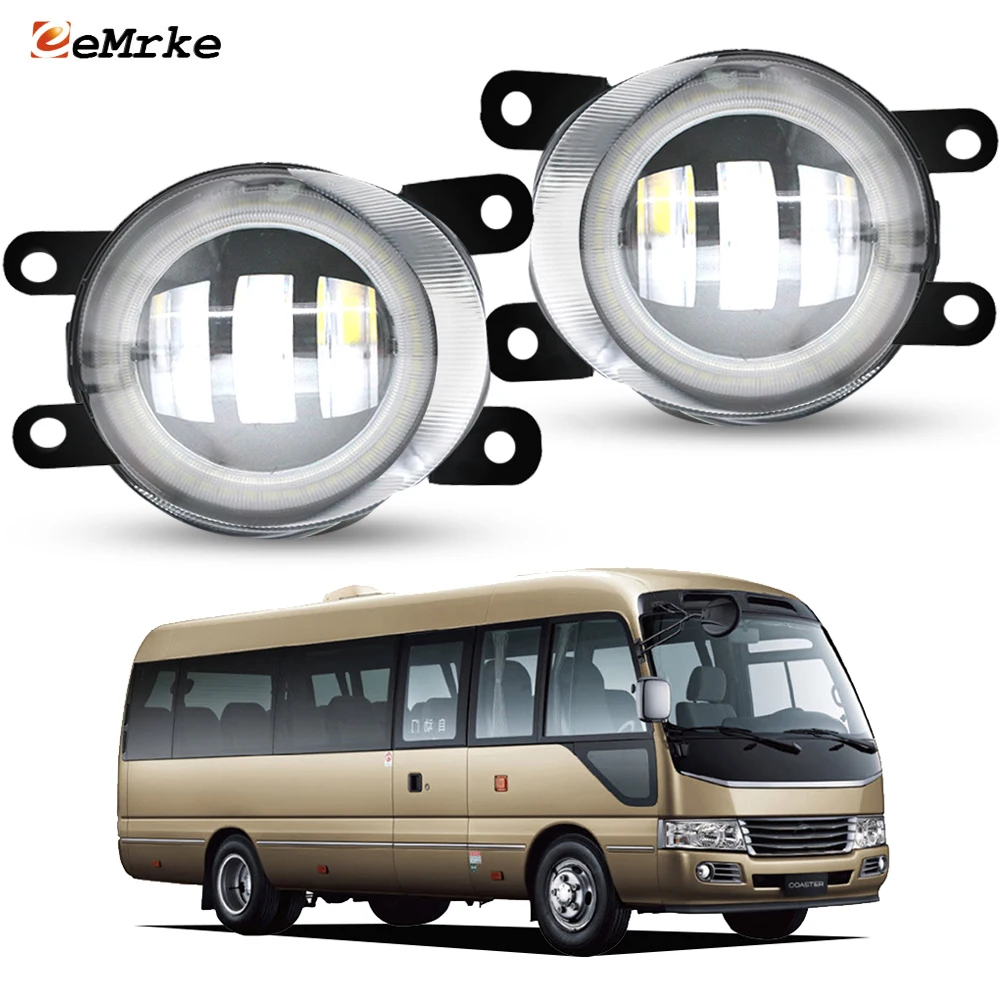 

LED Fog Light High Performance Replace for Toyota Coaster JAC F7 2007-2016 Front Bumper Angel Eye DRL Ring Car Lamp Led PTF