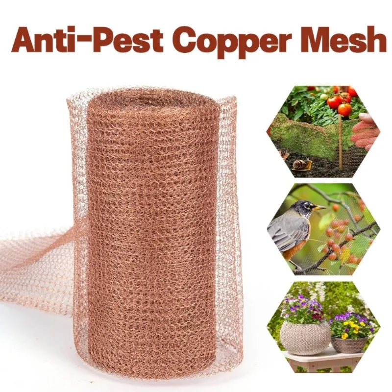 Anti-Pest Copper Mesh Copper Mesh Roll for Mice 12.7cm Pure Copper Mesh Anti Snail Copper Wire Copper Mesh Garden Supplies