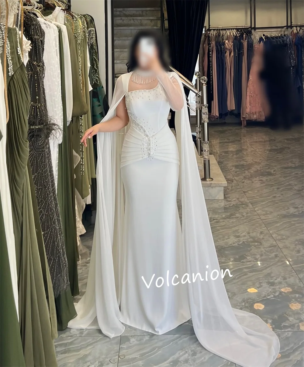 Abiti lunghi a tromba con collo alto e perline in chiffon con paillettes personalizzati Occasioni su misura Serata formale squisita
