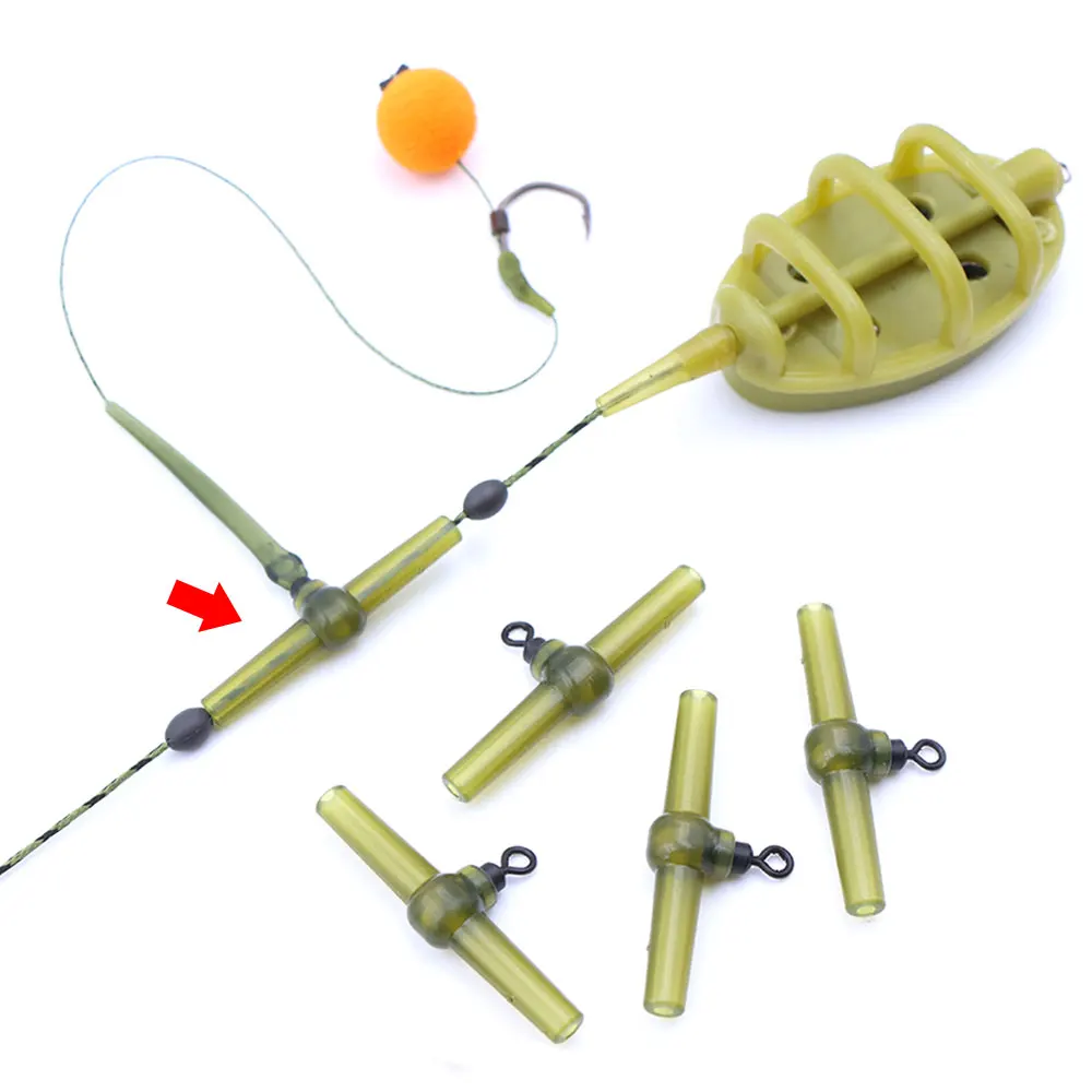 10pcs Helicopter Carp Fishing Rig Accessories Side Bend With Rolling Swivels  Anti Tangle Sleeve For Fishing Carp Tackle