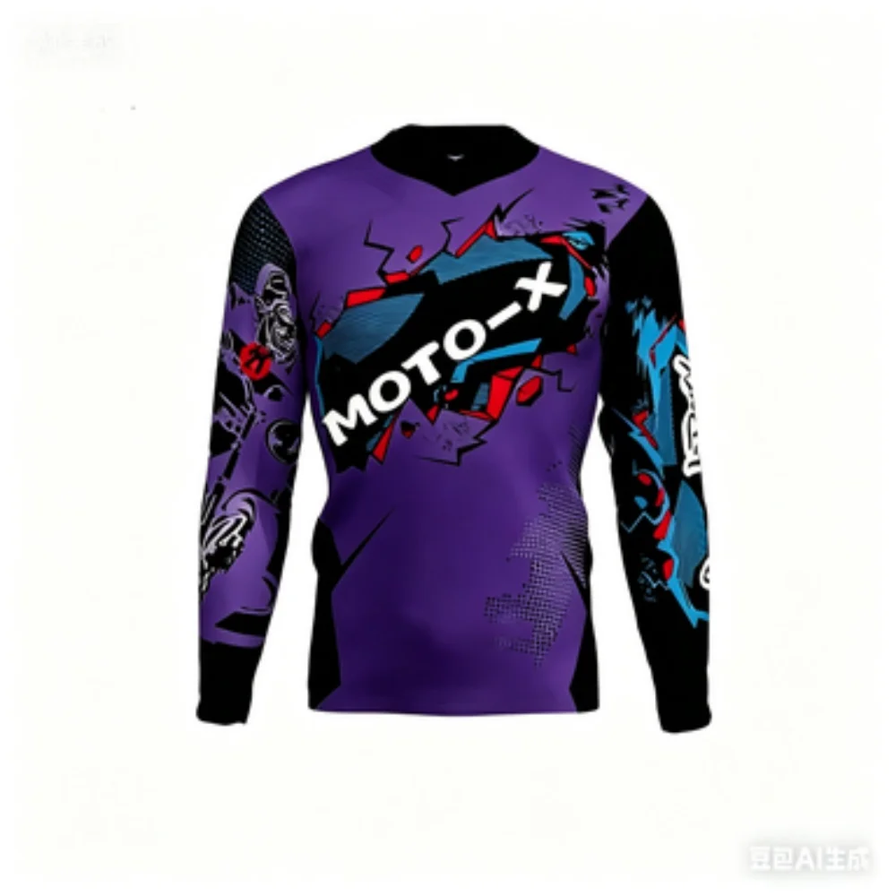 MOTO-X Themed Long-Sleeve Sports Top Breathable Comfortable for Cycling Training Fitness Daily Casual Wear view 6