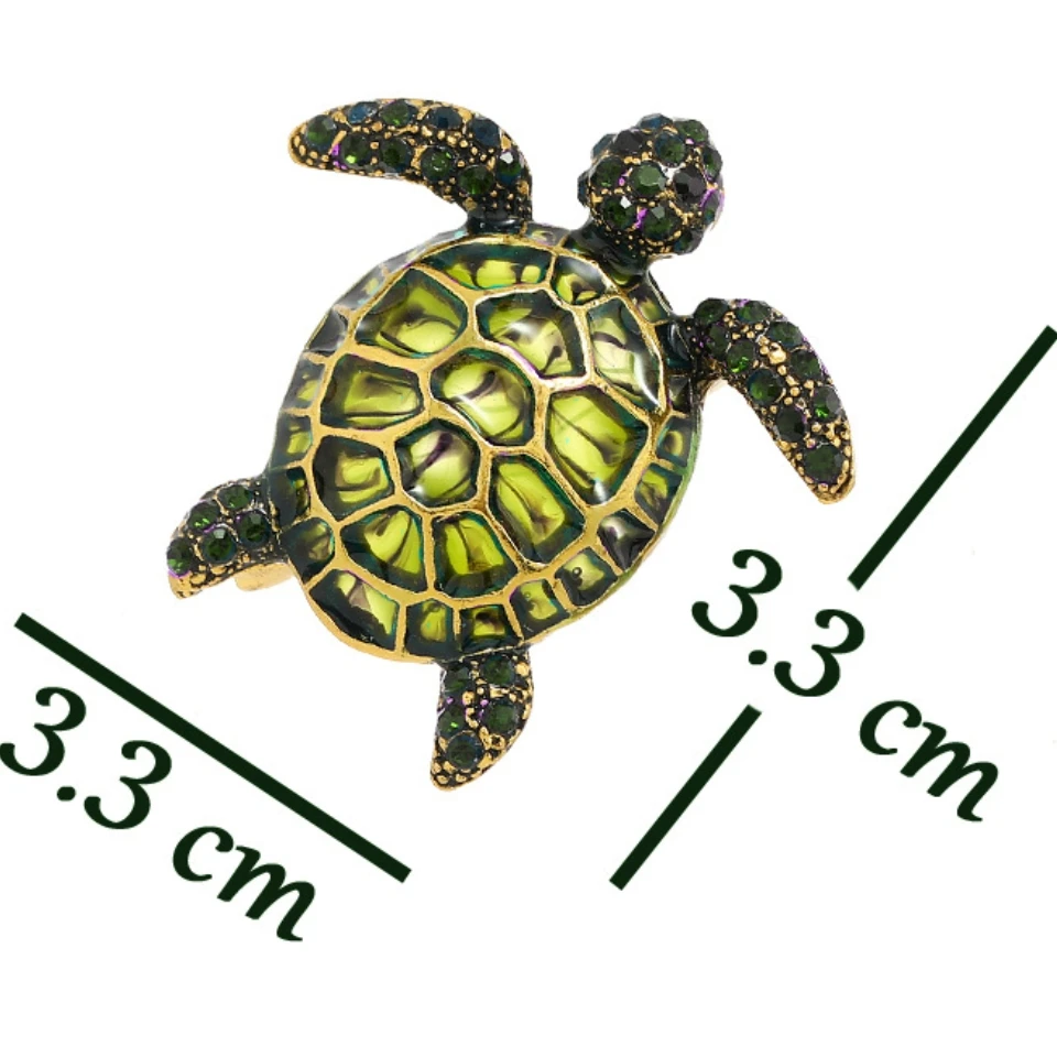 Trendy Green Enamel Turtle Brooches For Women Minimalist Classic Metal Animal Brooch Pins Fashion Jewelry Gifts