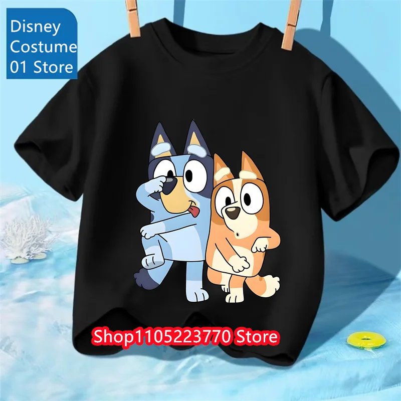 

Детская футболка с голубым принтом, осенне-зимняя футболка с короткими рукавами и рисунком, удобный топ для мальчиков и девочек