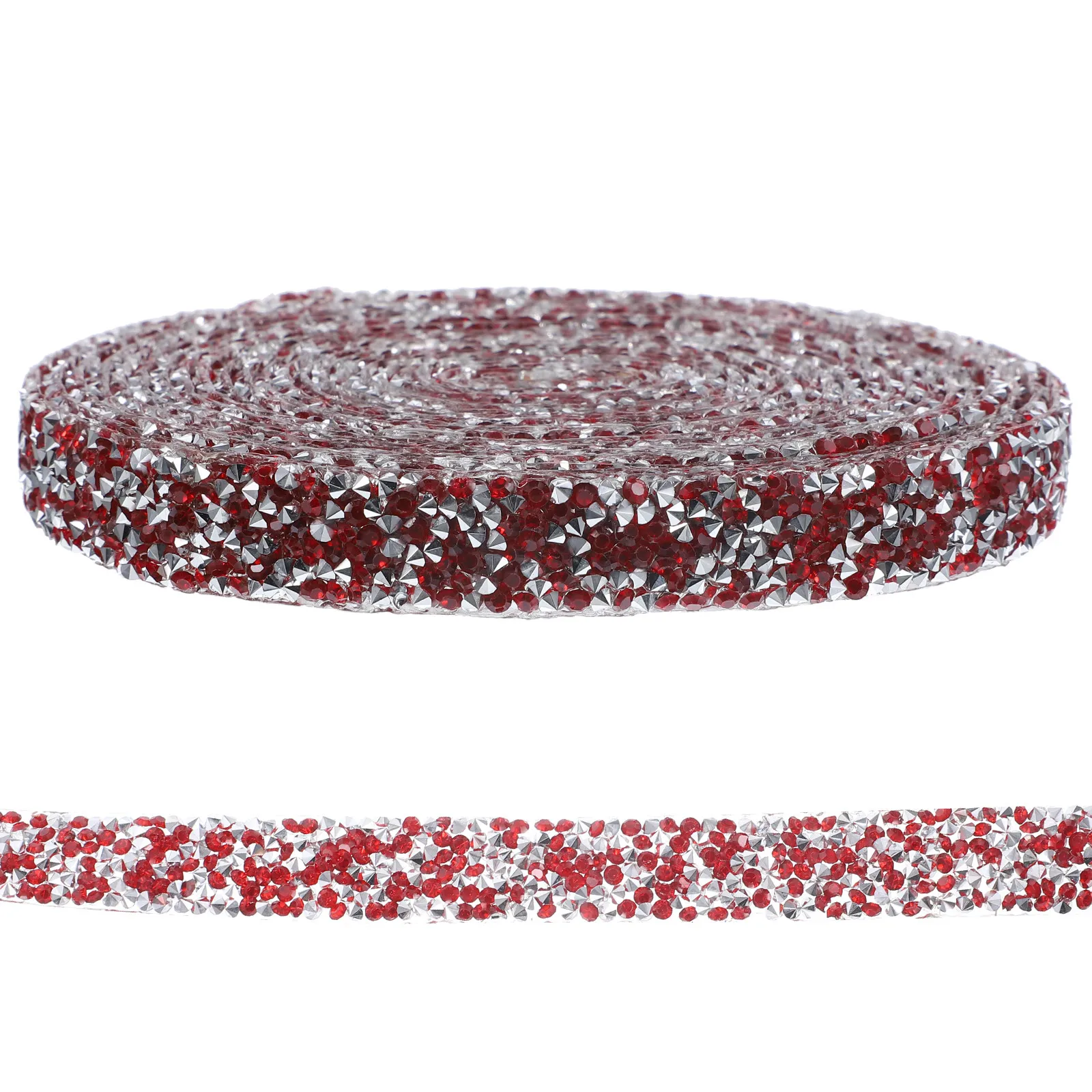

1 Roll Self-Adhesive Hot Melt Glitter Rhinestone Ribbon for Crafts Clothes Shoes Bags DIY Decorative Strip Bling Tape