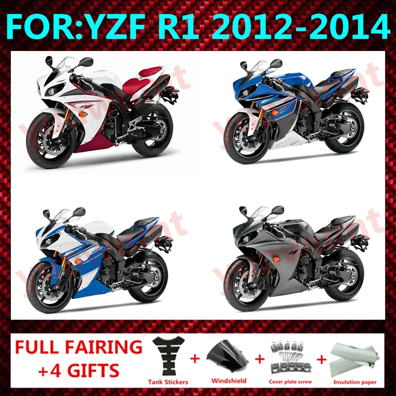

Motorcycle Fairing Kit ABS Plastic Body Injection Fairings Bodywork Bodykits For Yamaha R1 YZF1000 YZF-R1 2012 2013 2014 zxmt