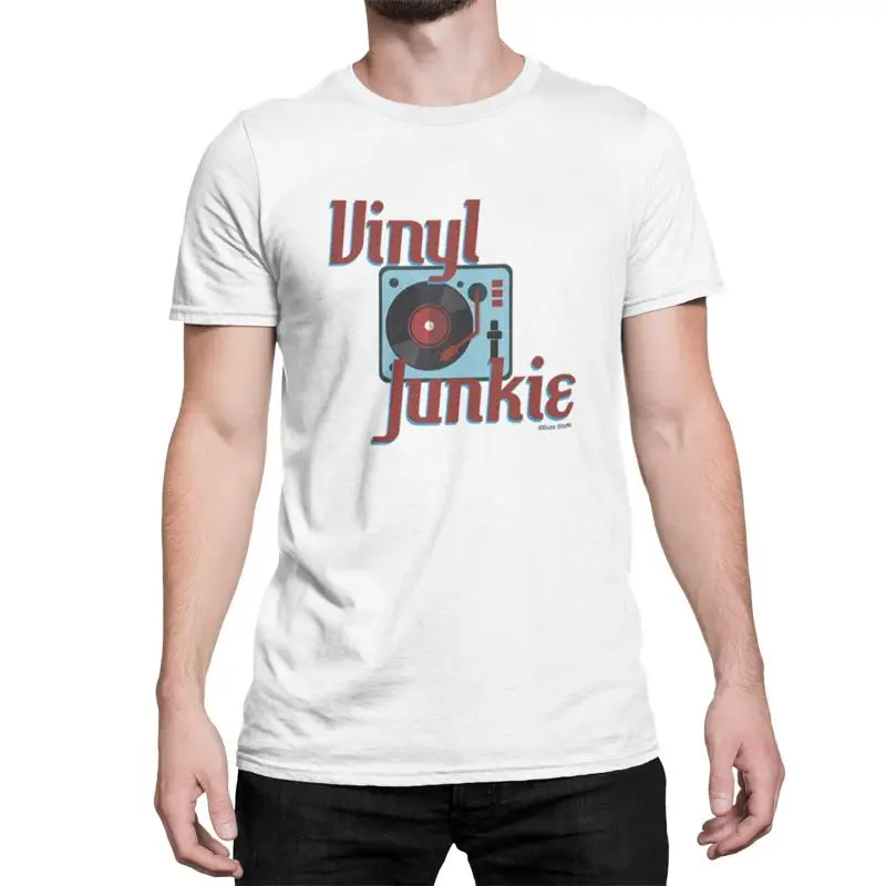 

Виниловая мужская хлопковая футболка Junkie в стиле ретро, запись Lp, музыка на день рождения, эко