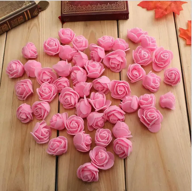 50PCS Artificial Flower Head Handmade DIY Wedding Home Decoration Multi-use PE Foam Rose Pink roses Giant artificial flowers