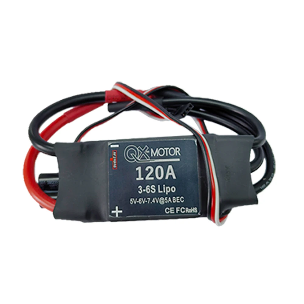 QX-MOTOR 120A ESC 3-6S lipo 5A BEC controlador electrónico de velocidad sin escobillas para Motor sin escobillas EDF de 80mm 90mm