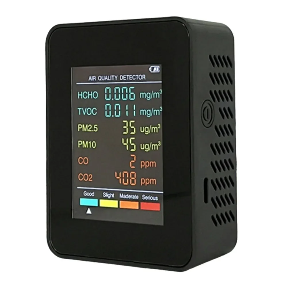 

Home Air Quality Monitor Air Quality Monitor Humidity Monitoring Real-time Readings Rechargeable Battery TVOC Detection