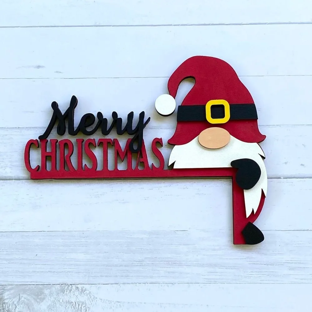 Nieuwe Kerstman Deur Hoek Decor Cartoon Sneeuwpop Rendier Deur Frame Decor Kaart Kerst Frame Teken Ornament Nieuwjaar