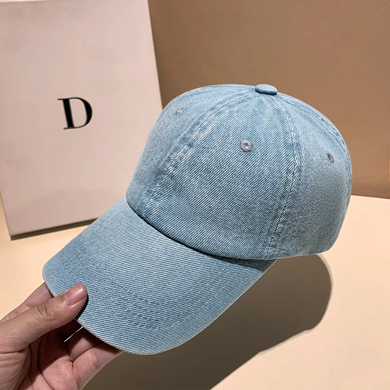 Hat for Women Men Vintage Solid Denim Baseball Cap Snapback Washed Simple Visor Cap Men Golf Hat Casquette Kpop Trucker Hat