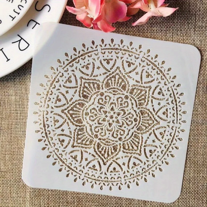 9Pcs/Set Mandala Round Geometry DIY Layering Stencils Painting Scrapbook Coloring Embossing Album Decorative Template