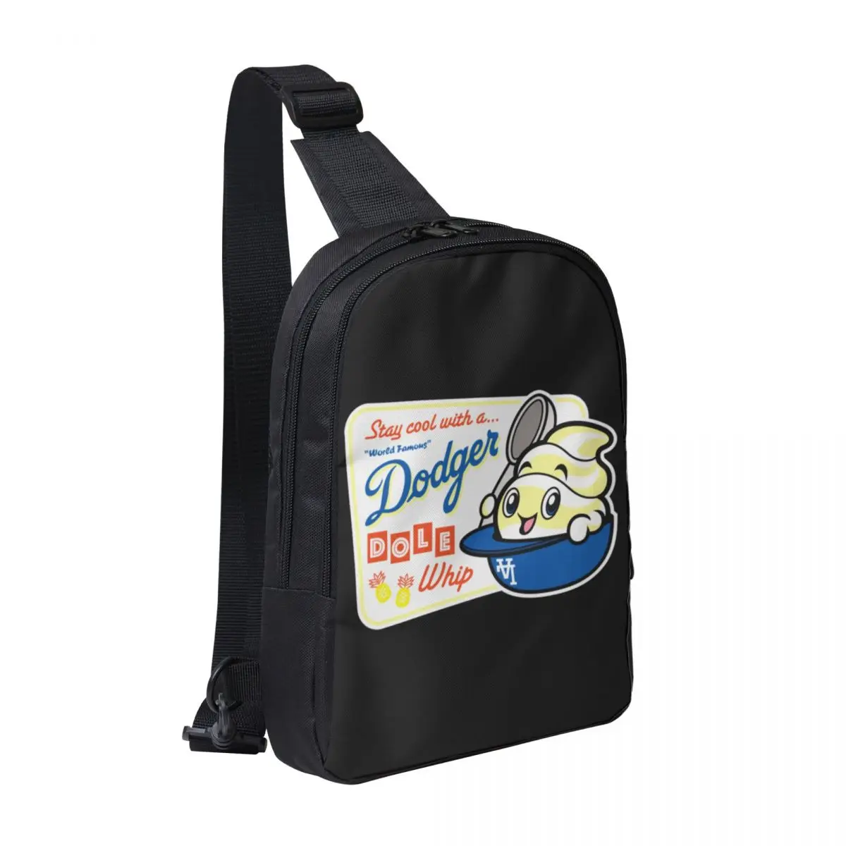 

World Famous Dodger Dole Whip Chest Bag Men Sling Crossbody Backpack Chest Bag Traveling Hiking Daypack Shoulder Bag
