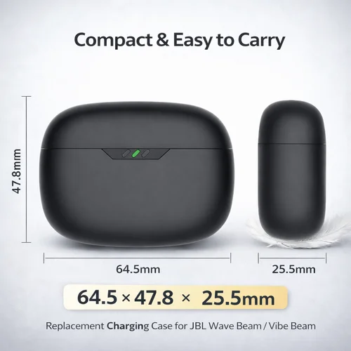 Imagen 2 del producto Estuche de Carga de Repuesto Compatible con JBL Wave Beam / Vibe Beam, 600 mAh, Tipo-C, Solo el Estuche