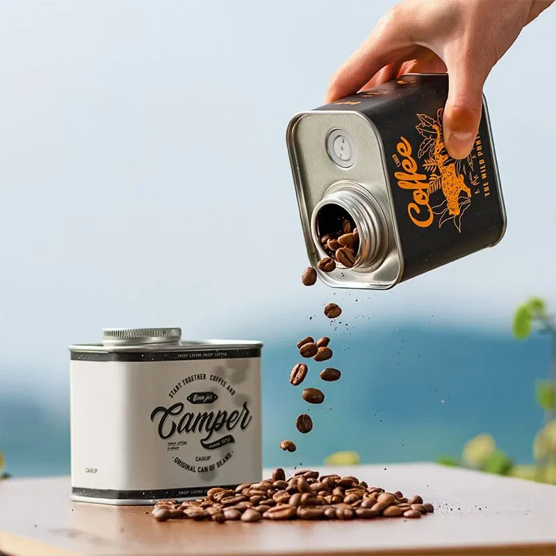 

Coffee Bean Sealed Can Outdoor Camping Tin Box Food Grade Packaging Storage Fresh Breathing Tin Can