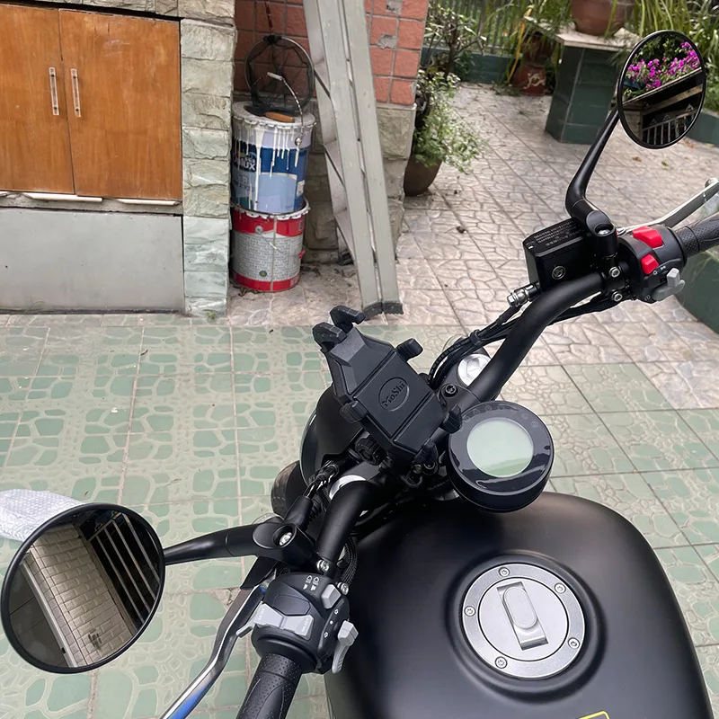 Universal Retro Motorcycle Rearview Mirrors 8 10mm Round Side Convex Mirror for BMW RT1150 R1250GS F800R F800ST F700 Yamaha MT03