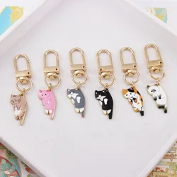 6 Pcs Cute Kitten Keychain Couple Gift and Cat Charm Key Chain Fashion Jewelry for Animal Lovers Car Bag Hanging Accessories New