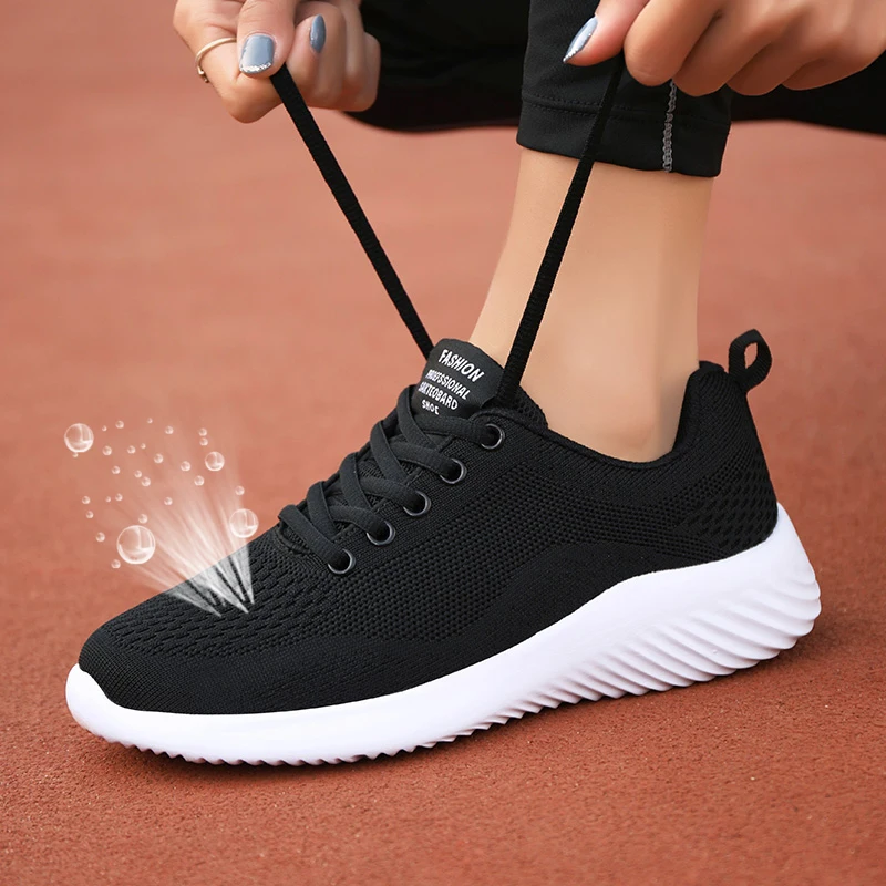 

High Appearance Level Thick Sole Increase Mesh Lace-up Fashion All Comfortable Non-slip Breathable Sports Women's Single Shoes