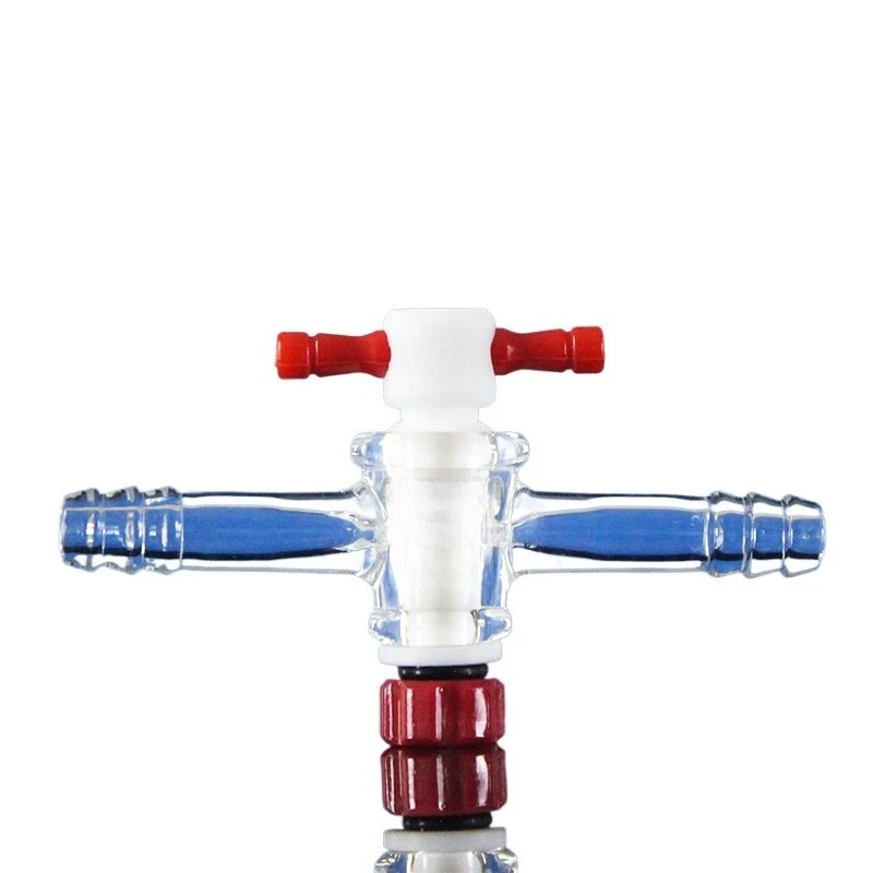 For High Vacuum 2-Way Gas Valve PTFE Glass Stopcock Piston 2-Way Connector LH-285-S