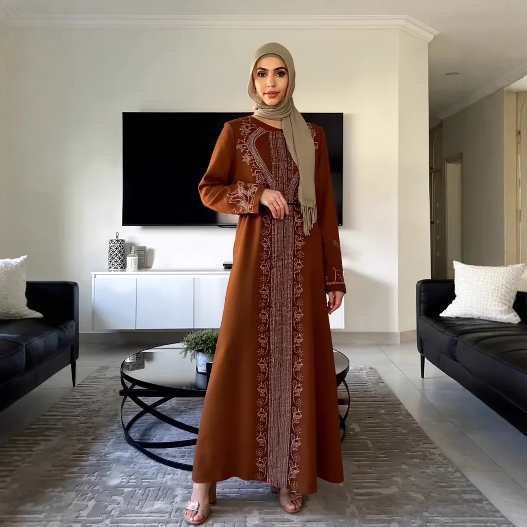 المرأة المسلمة فستان طويل الماس عباية دبي ثوب حفلة تركيا قفطان المغرب قفطان فساتين أفريقية رداء الإسلام عبايات