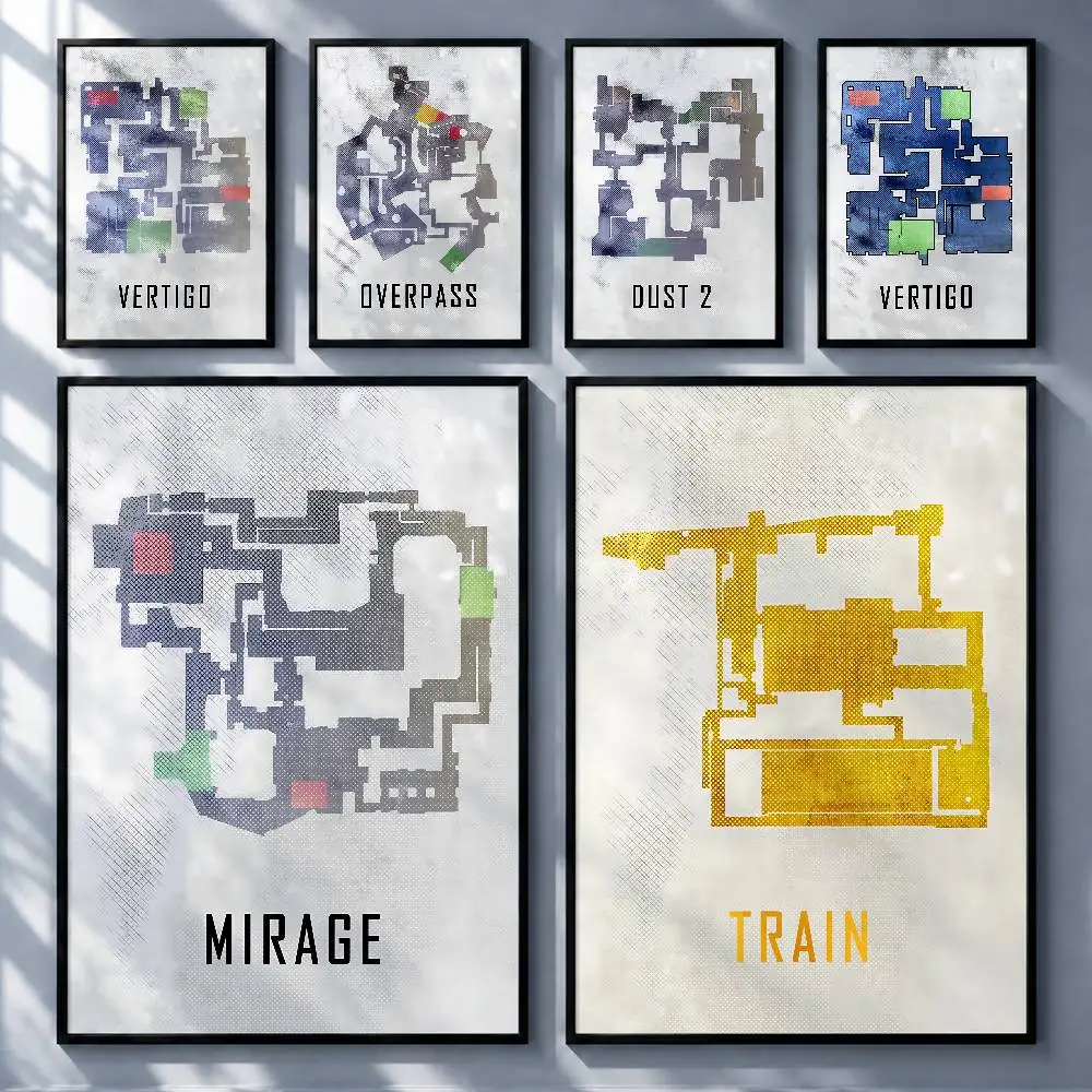 Trending Game Counter-Strike Global Offensive Posters Premium Self-Adhesive No Residue Wall Sticker for Home Office Bar Decor