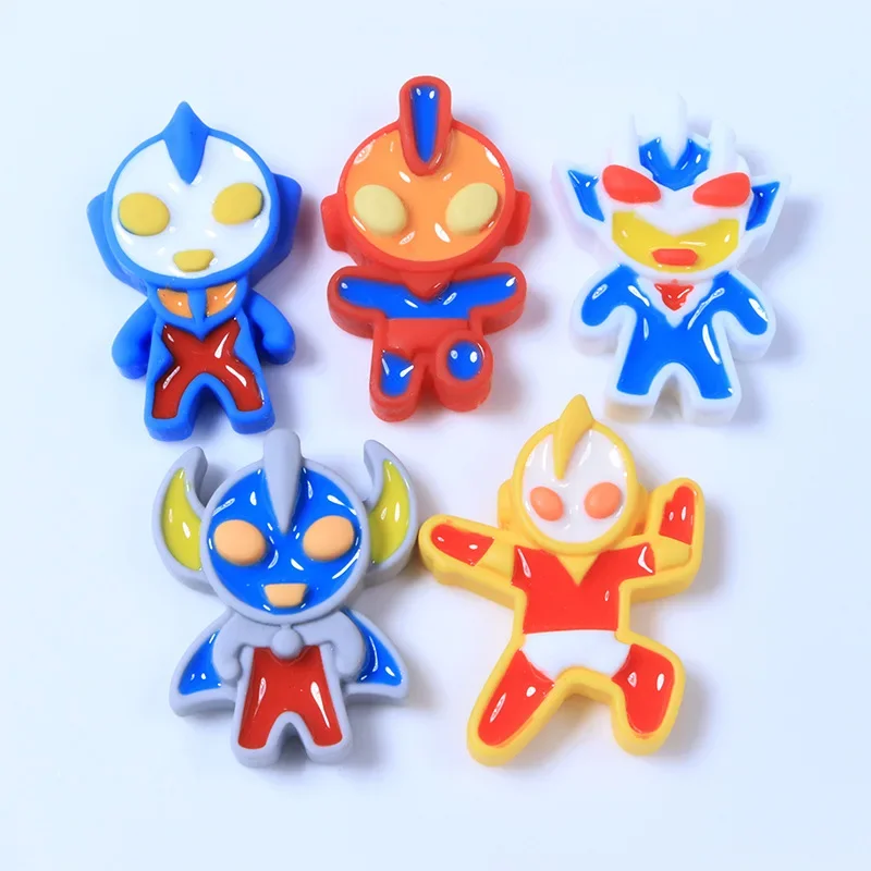 5pcs Cartoon glossy Ultraman resin flatback cabochons jewelry accessories diy resin charms for scrapbooking embellishments