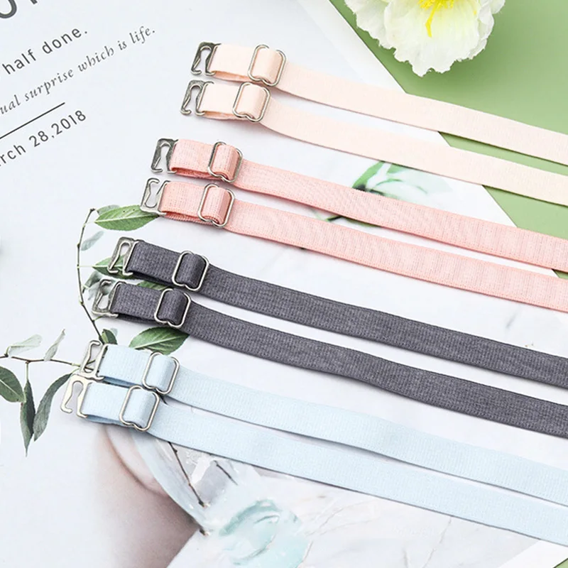 Summer DIY Bra Strap Comfy Non-slip Adjustable Shoulder Strap Durable High Quality Metal Buckle Multiple Color Bra Accessory