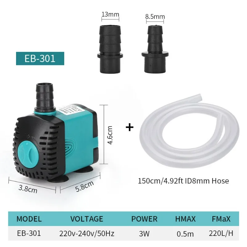 

Small submersible pump fish tank aquarium water cooling air conditioning fish pond pump side suction pump