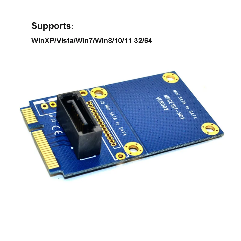 mSATA to SATA Convert Card Mini SATA to 7pin SATA Mini PCIe Extend Adapter SSD Module Board Computer Transition Card