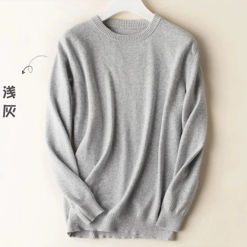 Classic pullover sweaters for men 2023 winter cashmere cotton blend Soft comfortable warm casual knitted mens sweater