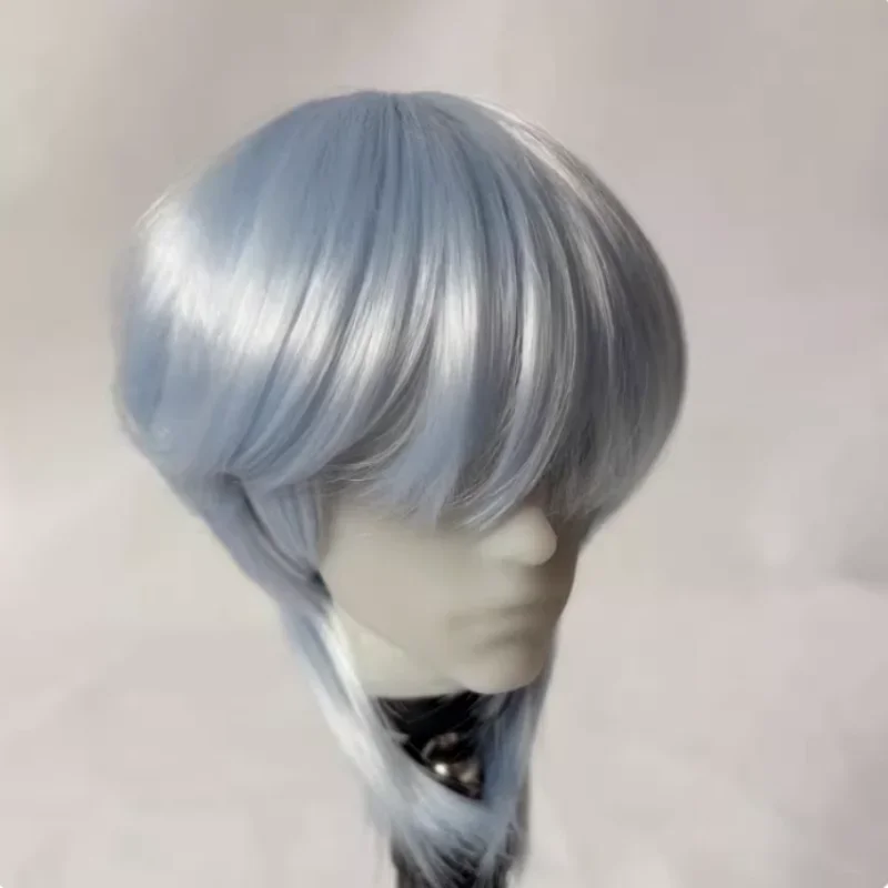 BJD 가발 짧은 머리 1/3 1/4 인형용 SD MSD MDD 가발 인형용 흰색 금색 검정색 분홍색 갈색 파란색 녹색 머리