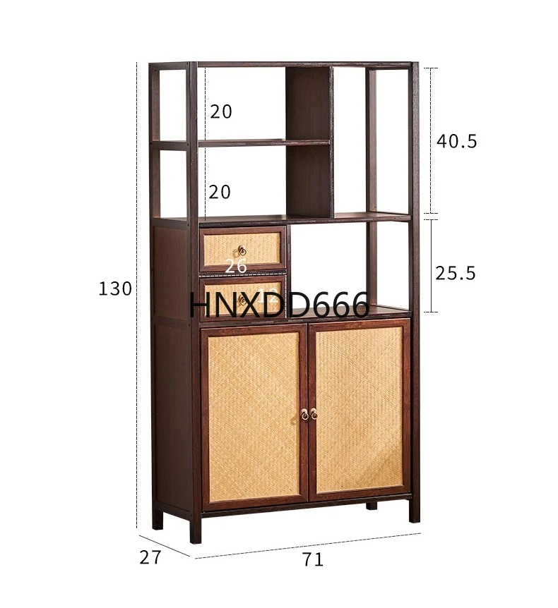 

Bogu rack next to the tea table Chinese tea set storage rack