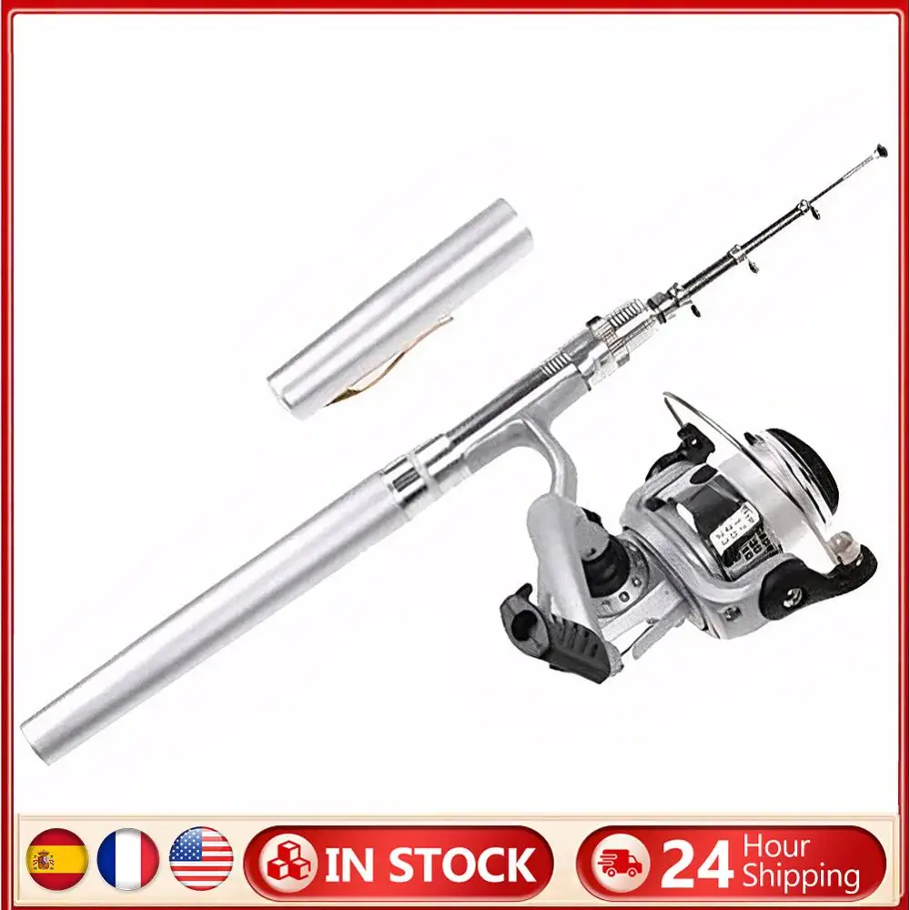 

Mini Portable Pocket Fish Pen Shape Travel Fishing Rod Aluminum Alloy Telescopic Closed Length 7.87 in Extended Length 37.87 in