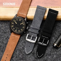 Genuine Leather Watch Strap for Mido Rudder M032.607 M032 Watch Band Genuine Leather Strap Suede Men 23mm