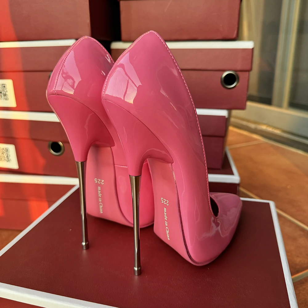 Customize 2025 Newly 16cm Extreme High Heels Sexy Shiny Rose Pink Stilettos Pumps Cross Dresser Fetish Catwalk Unisex Shoes