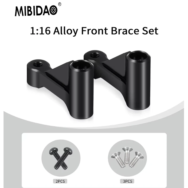 

MIBIDAO 1Pair Aluminum Alloy Servo Mount Support Bracket For 1/18 Mini-T 2.0 1/16 Mini-B RC Car Accessories
