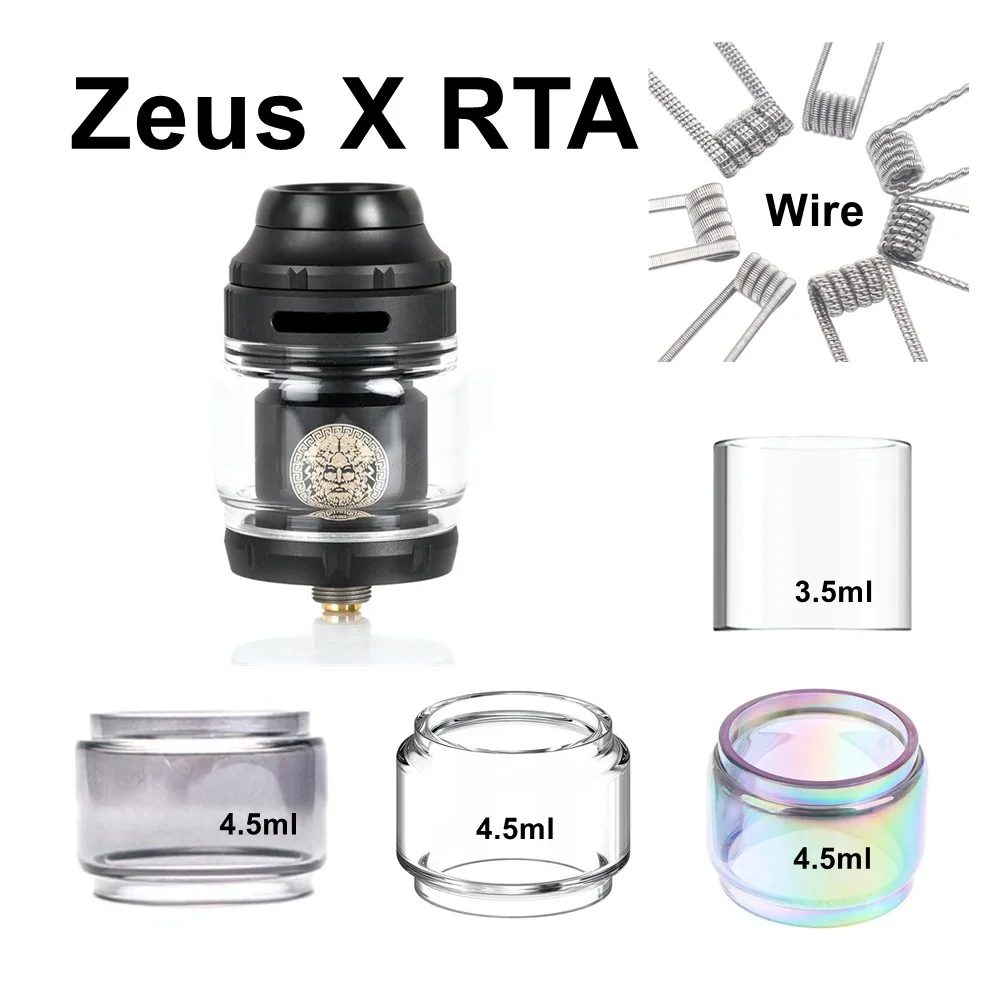 Hong Zeus X Akcesoria do Geekvape Zeus X RTA Bubble Normal 4,5/3,5 ml Szklany ochraniacz zbiornika Ni80 Alien Clapton Wire Coil