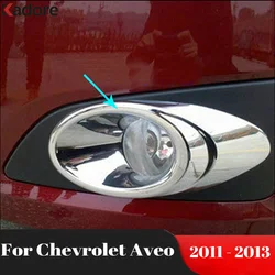 For Chevrolet Aveo 2011 2012 2013 ABS Chrome Front Fog Light Lamp Cover Trim Foglight Frame Covers Sticker Car Styling 2pcs