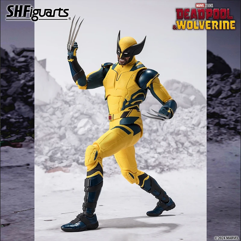 BANDAI S.H.Figuarts Marvel Movie Deadpool & Wolverine PVC 15.5CM Anime Action Figures 1/12 Scale Model Collection Toy