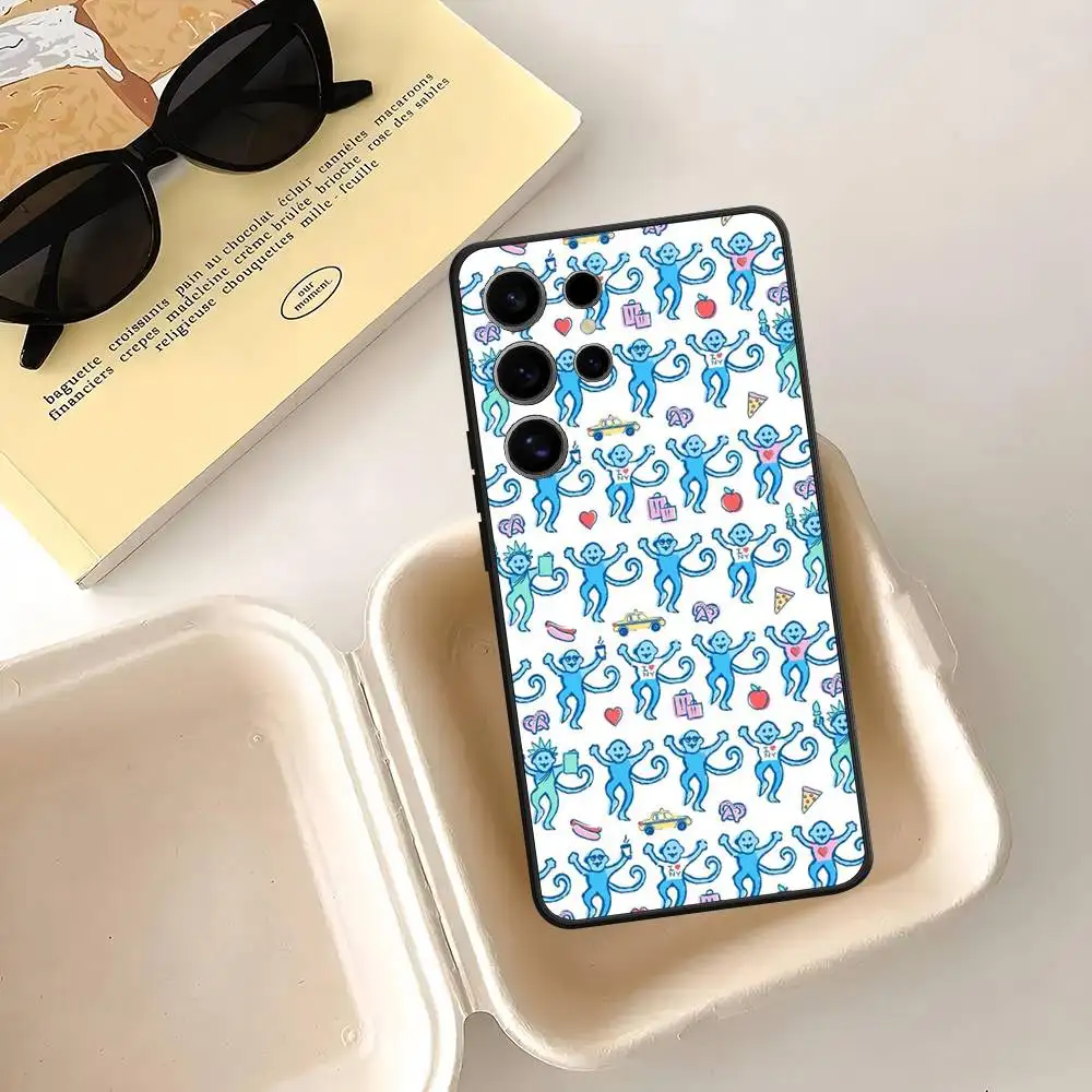 Funda New York Roller Monkey para Samsung Galaxy S25 S23 S22 S21 S30 S20 S10 Ultra Plus FE, TPU, Cubierta Suave
