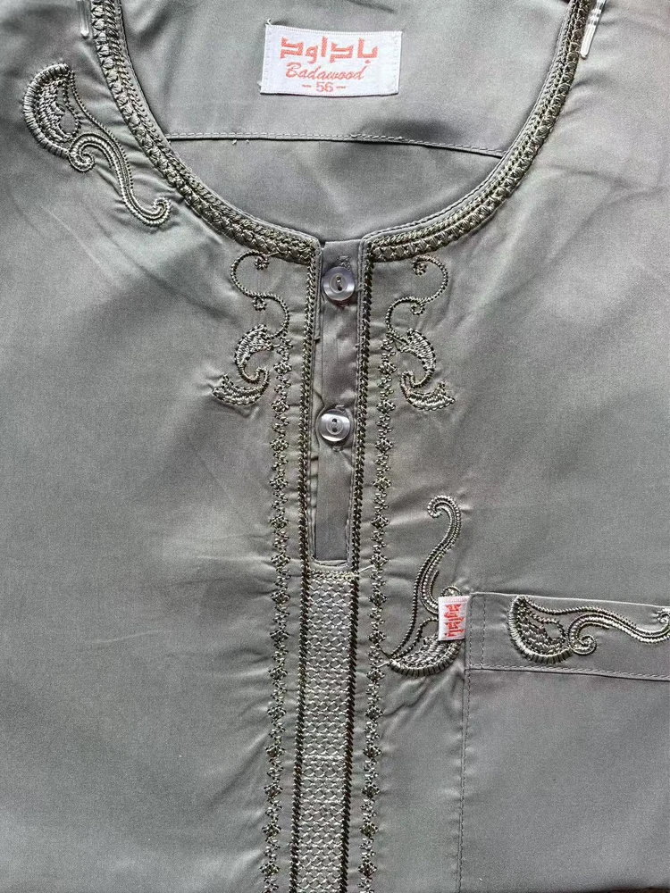 Jubba Thobe For Man Islamic Muslim Clothing Fashion Moroccan Saudi Arabic Dubai Oman Embroidery  Long Plus Size Casual Kaftan