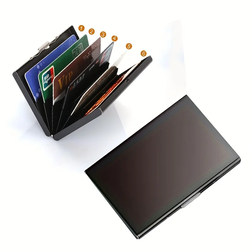 RFID Creditcardhouder, metalen creditcardportemonnee met 6 of 10 vakjes, blokkeerbescherming voor heren en dames, veiligheidsportemonnee